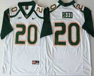 Men%27s Miami Hurricanes #20 Ed Reed White Stitched NCAA Nike College Football Jersey